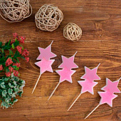  Набор свечей 4 шт. "Star glow", pink (12 см) 