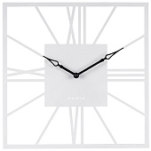  3532-004W (5) Часы настенные из металла, квадрат 35 см, белый "Рим 2" Рубин 