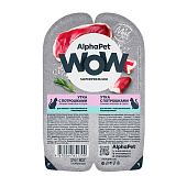 Влажный корм AlphaPet WOW Superpremium для кошек с чувствительным пищеварением 85г утка, потрошки, соус, 215001