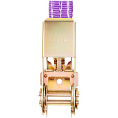 Стяжка крепления груза 1,0т 5,0м SKYWAY STAFF 25мм фиолетовый храповый механизм с крюками полиэстер 1шт Стяжка крепления груза 1,0т 5,0м SKYWAY STAFF 25мм фиолетовый храповый механизм с крюками полиэстер 1шт