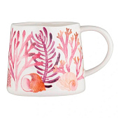 Кружка, 380 мл, фарфор, белая/розовая,Ocean Life MW475-DI0457 Кружка, 380 мл, фарфор, белая/розовая,Ocean Life MW475-DI0457