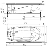  Ванна акриловая Nova 150х70х40 (без каркаса без экрана) Oviva 