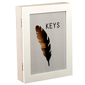  Ключница настенная «Пёрышко и зигзаг», дерево, 6 крючков 4768177 