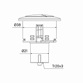 Кнопка слива для арматуры 2-ур 38 мм хром 92038SB2AR Iddis