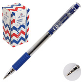  Ручка шариковая Attomex синяя авт. 0,7мм прозрач.корп. с каучук.держ. (50/1000) /5071900/ 