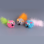  Игрушка Wogy для кошек Мышка, 8х5,5 см, с пером l=10 см, микс, арт. 2024-6461 Код 273534 