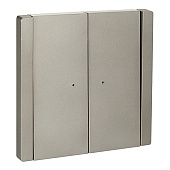 Выключатель встраиваемый 2 клавиши, цвет сталь, с подсветкой, IEK FORTE&PIANO Выключатель встраиваемый 2 клавиши, цвет сталь, с подсветкой, IEK FORTE&PIANO