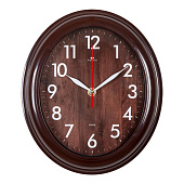  2623-005 (10) Часы настенные овал 22,5х26,5см, корпус коричневый "Классика" "Рубин" 