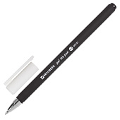  Ручка гелевая черная Brauberg Matt Gel, корпус soft-touch, узел 0,5 мм, линия 0,35 мм, 142944 