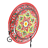  Ляган узбекский «Цветы», d=25 см, красный 10402765 