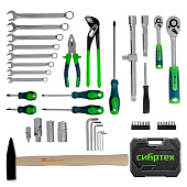 Набор инструментов, 76 предм., 1/2", 1/4", пластиковый кейс, Сибртех Набор инструментов, 76 предм., 1/2", 1/4", пластиковый кейс, Сибртех