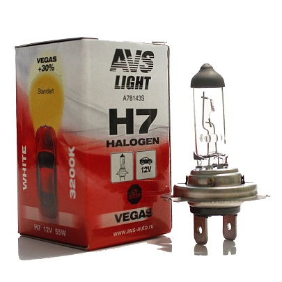  Автолампа галогенная AVS Vegas H7.12V.55W.1шт. 