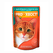 Влажный корм для кошек ПРОХВОСТ с цыпленком и перепелом в желе с овощами  85г 