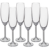  Набор бокалов для шампанского Crystal Bohemia Colibri 220мл (6шт) БСС0031 