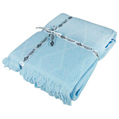 Покрывало 200х220 вафельное жаккард голубой Покрывало 200х220 вафельное жаккард голубой