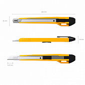Нож для бумаг 9 мм ErichKrause Universal auto - lock, желтый, блистер, 19150 Нож для бумаг 9 мм ErichKrause Universal auto - lock, желтый, блистер, 19150