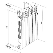  Радиатор биметаллический Royal Thermo Revolution Bimetall 500 8 секц 