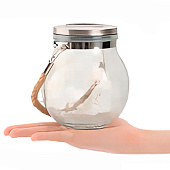  Фонарь садовый 14х12см стекло 20 microLED подвесной солнечная батарея, теплый белый арт.2024-6148 