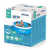 Bestway Бассейн с надувным бортом Fast Set 244х61см, 1880л арт.57448 Bestway Бассейн с надувным бортом Fast Set 244х61см, 1880л арт.57448