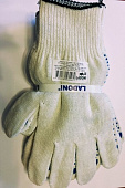  Перчатки трикотажные без ПВХ, набор 5шт, 10класс, Эконом, белые, LADONI арт.480 