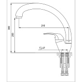 Смеситель для кухни хром латунь картридж D40 гайка с ПВ 40 см46-65 /RK460755-1 Rusant Смеситель для кухни хром латунь картридж D40 гайка с ПВ 40 см46-65 /RK460755-1 Rusant