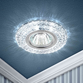 Светильник точечный встраиваемый под лампу GU5.3 DK LD3 50Вт круг LED-подсветка прозрачный (d100/монтажн d65) /ЭРА Светильник точечный встраиваемый под лампу GU5.3 DK LD3 50Вт круг LED-подсветка прозрачный (d100/монтажн d65) /ЭРА
