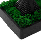 Кашпо бетонное Храм Солнца со мхом, высота 8 см, 11,5х11,5 см, черный, 10374759 Кашпо бетонное Храм Солнца со мхом, высота 8 см, 11,5х11,5 см, черный, 10374759