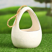 Кашпо подвесное "Корзинка" , белое, 13х11х18см 3932027 Кашпо подвесное "Корзинка" , белое, 13х11х18см 3932027