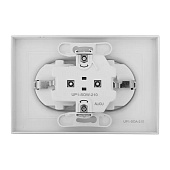  Розетка двойная встраиваемая с заземлением, цвет алюминий,  EKF Эпика 