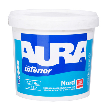 В/Д краска интерьерная AURA Nord 2,7л В/Д краска интерьерная AURA Nord 2,7л