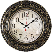  Часы настенные  Классика Рубин, круг d-38см, корпус черный с золотом, 3825-007 (5) 
