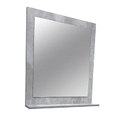  Зеркало Анита лайт 60см с полочкой бетон 