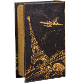 Сейф-книга дерево Ночной Париж в золоте, 17х11х5 см, кожзам, 3622208 Сейф-книга дерево Ночной Париж в золоте, 17х11х5 см, кожзам, 3622208