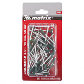 Заклепки 4,0х10мм RAL 6005 темно-зеленый, 50шт, Matrix Заклепки 4,0х10мм RAL 6005 темно-зеленый, 50шт, Matrix