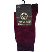 Мужские носки Grand Line, М-152, точки, бордовый, р. 29 Мужские носки Grand Line, М-152, точки, бордовый, р. 29
