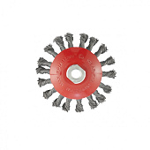 Щетка "тарелка" для УШМ 115 мм, М14 круч. пров. 0.5 мм Matrix Щетка "тарелка" для УШМ 115 мм, М14 круч. пров. 0.5 мм Matrix