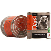  Влажный корм Дарси для собак 850г говядина, рис 