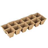 Кассета для рассады, 310х100х50 мм, 12 ячеек 3шт, торфяная 64368 Кассета для рассады, 310х100х50 мм, 12 ячеек 3шт, торфяная 64368