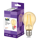  Лампа LED филамент. 9Вт E27, груша, 2700К теплый IEK 