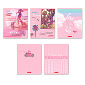 Тетрадь А5 96л скрепка клетка картонная обложка, софт тач, лак, Розовое настроение, 96ТСК_12_3_1 Тетрадь А5 96л скрепка клетка картонная обложка, софт тач, лак, Розовое настроение, 96ТСК_12_3_1