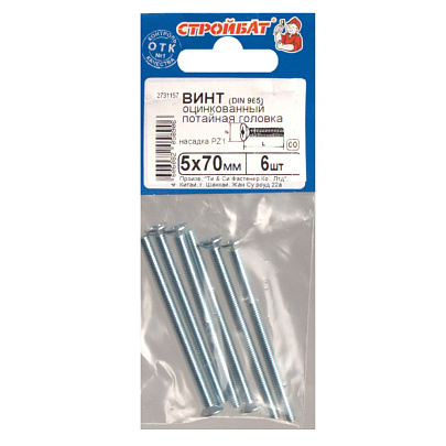 Винт пот. DIN 965 М5x70 ( 6 шт) Винт пот. DIN 965 М5x70 ( 6 шт)