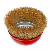 Щетка "чашка" для УШМ 100 мм, М14 латун. витая пров.Matrix Щетка "чашка" для УШМ 100 мм, М14 латун. витая пров.Matrix