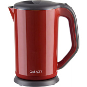  Чайник электрический GALAXY GL 0318 красный 2000Вт, 1.7л, диск, двойные стенки (нерж.сталь/пластик) 