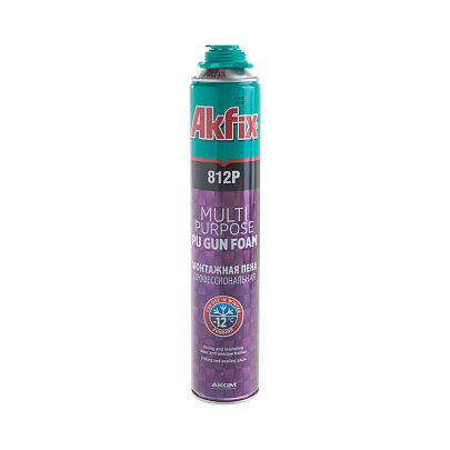  Пена монтажная профессиональная ПУ зимняя Akfix 812P, 850 гр. 