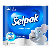  Туалетная бумага Selpak 3-сл 4шт АВС 