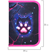Пенал BRAUBERG, 1 отделение, 1 откидная планка, полиэстер, 21х14 см, Pink lava, 273522