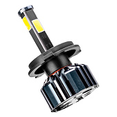  Автолампа диод H4 P43t 12/24V  25W 2500Лм SKYWAY вентилятор+драйвер ПРОТОН А4 6000К Белая коробка комп.2шт 