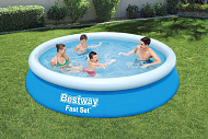  Bestway Бассейн с надувным бортом Fast Set 366х76см, 5377л  арт.57273 