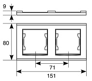 Рамка 2-м горизонт. серебр.(7949711)/UNIVersa Бриллиант Рамка 2-м горизонт. серебр.(7949711)/UNIVersa Бриллиант