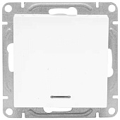  Выключатель встраиваемый 1 клавиша, цвет белый, с подсветкой, EKF Эпика 